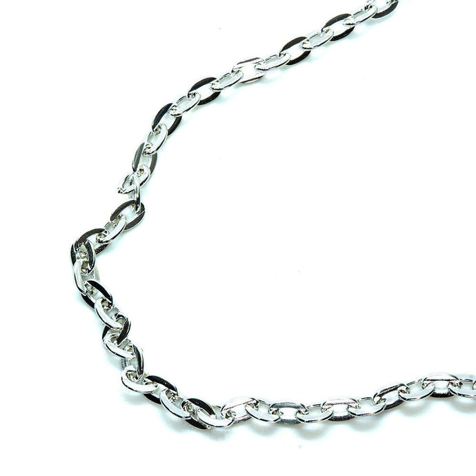 Flat Oval Cable Chain 5mm x 3.3mm x 0.9mm Silver - Affordable Jewellery Supplies