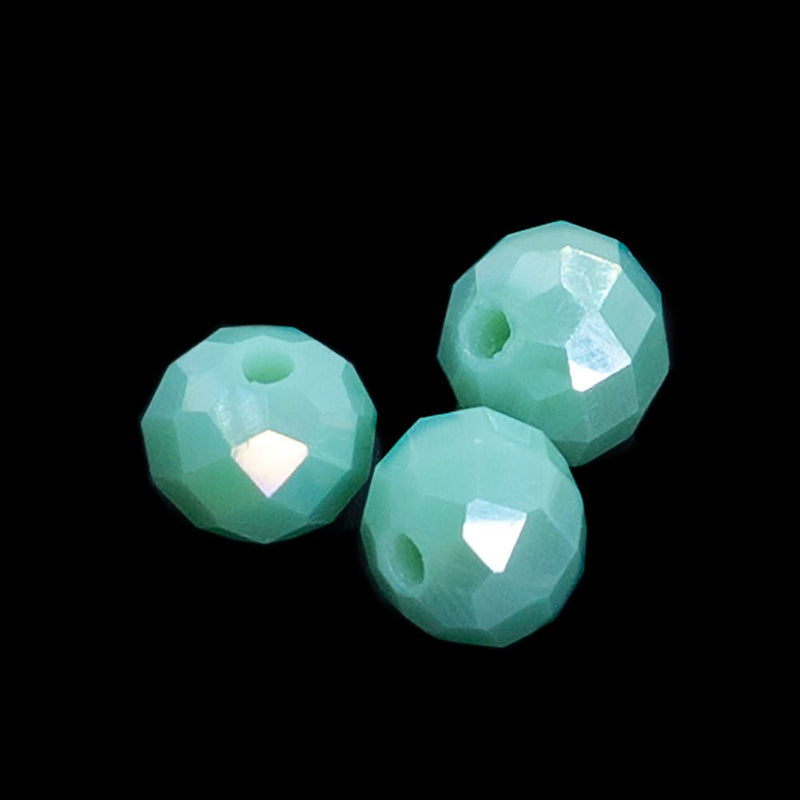 Load image into Gallery viewer, Glass Crystal Faceted Rondelle 8mm x 6mm Mint - Affordable Jewellery Supplies
