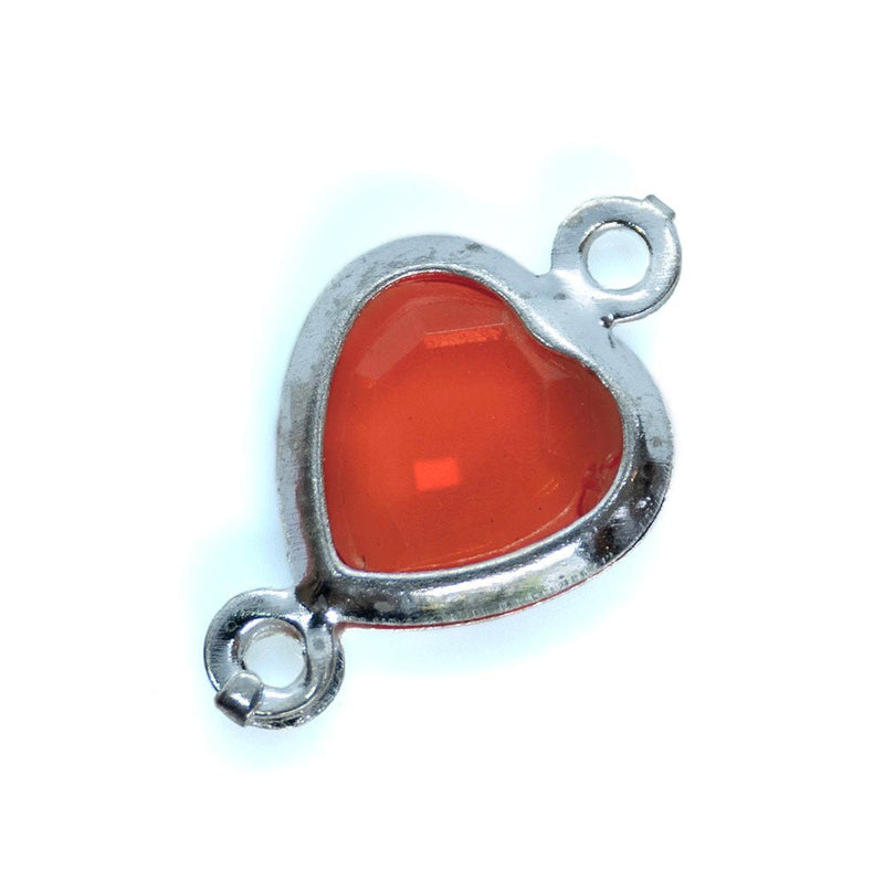Load image into Gallery viewer, Heart Link Connector Bead 14mm x 8mm Orange Peach - Affordable Jewellery Supplies
