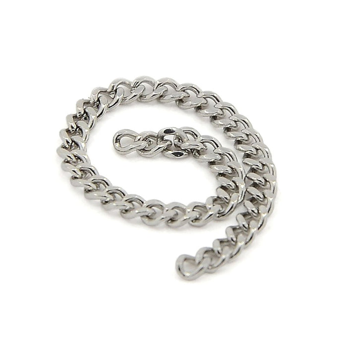 304 Stainless Steel Twist Curb Chain 3mm Silver - Affordable Jewellery Supplies