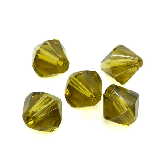 Crystal Glass Bicone 8mm Khaki - Affordable Jewellery Supplies
