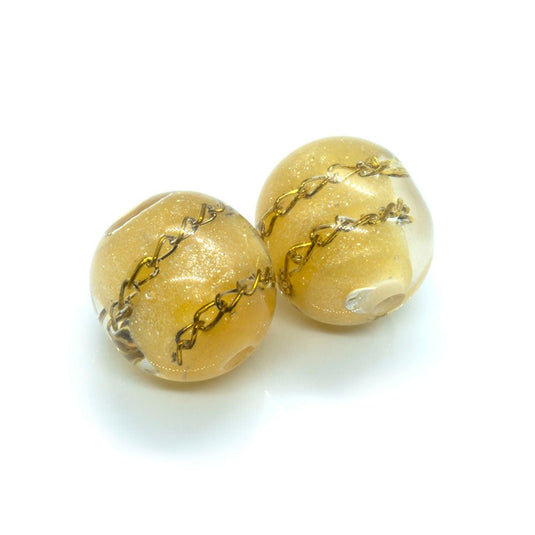 Resin Chain Bead 15mm Gold - Affordable Jewellery Supplies