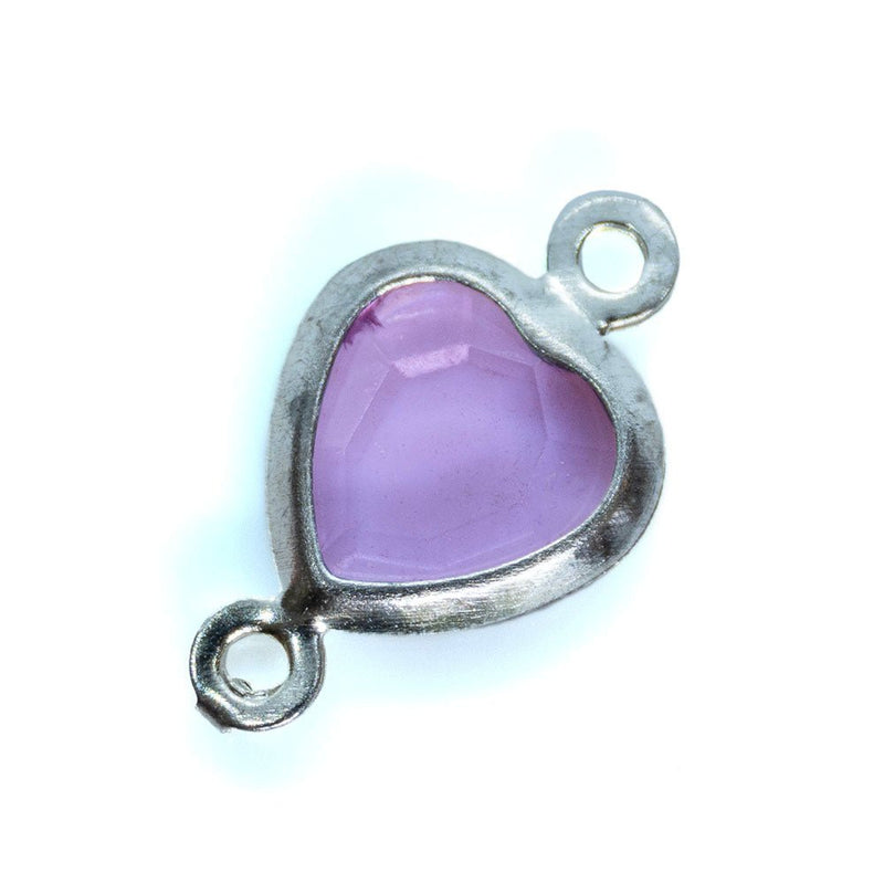Load image into Gallery viewer, Heart Link Connector Bead 14mm x 8mm Lilac - Affordable Jewellery Supplies