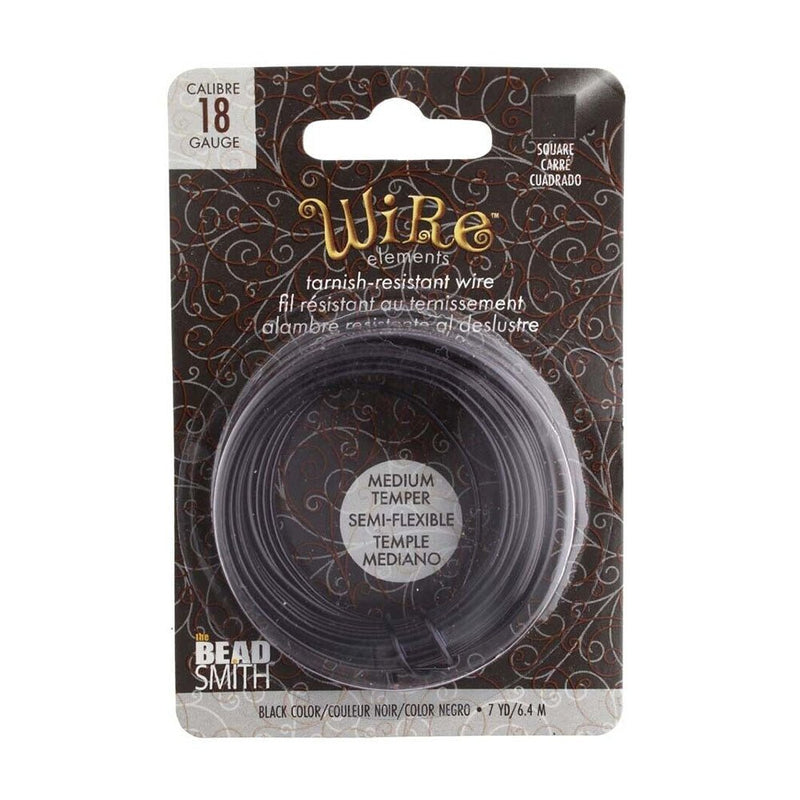 Load image into Gallery viewer, Beadsmith Square Wire 18 Gauge/1.02mm 6.4m Black - Affordable Jewellery Supplies

