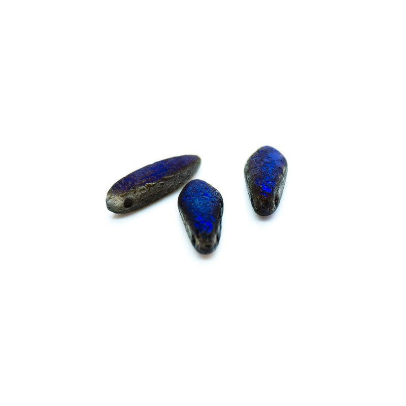 Load image into Gallery viewer, Czech Glass Daggers Crystal Etched Azuro 16mm x 5mm Crystal Etched Azuro - Affordable Jewellery Supplies