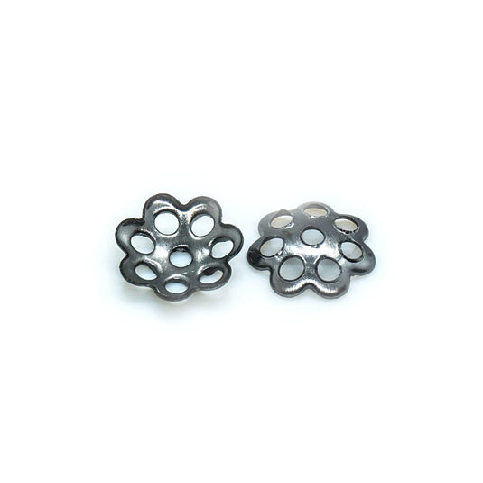 Bead Caps Flower 6mm Black - Affordable Jewellery Supplies