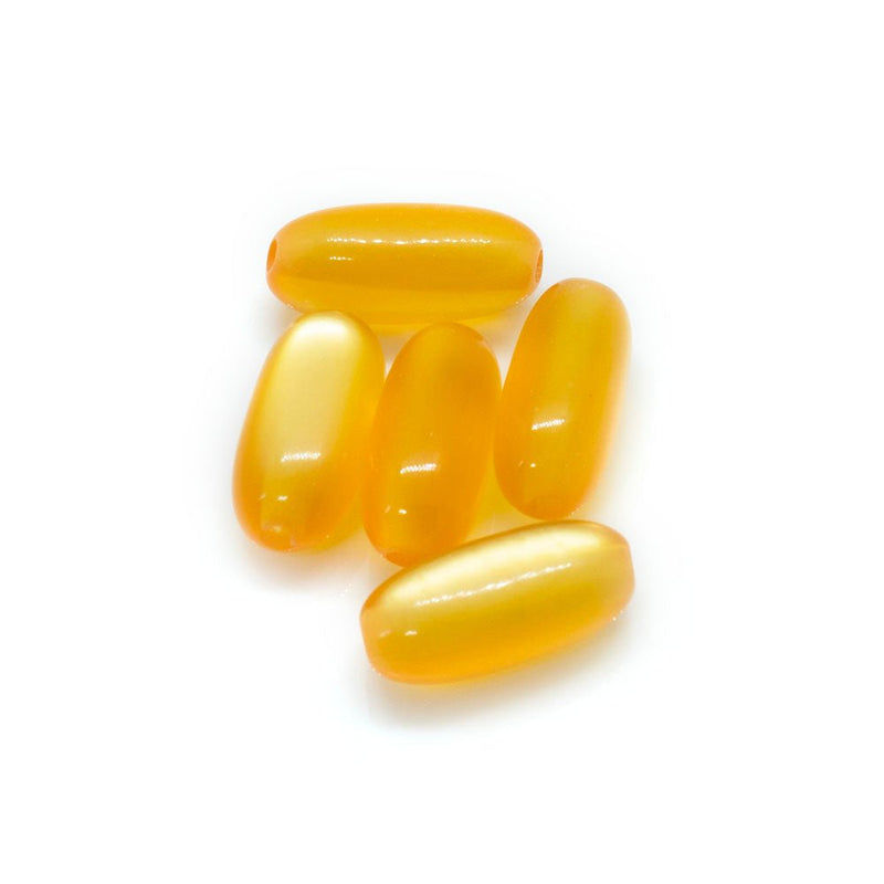 Load image into Gallery viewer, Resin Rectangle Beads 14mm x 6mm Orange - Affordable Jewellery Supplies