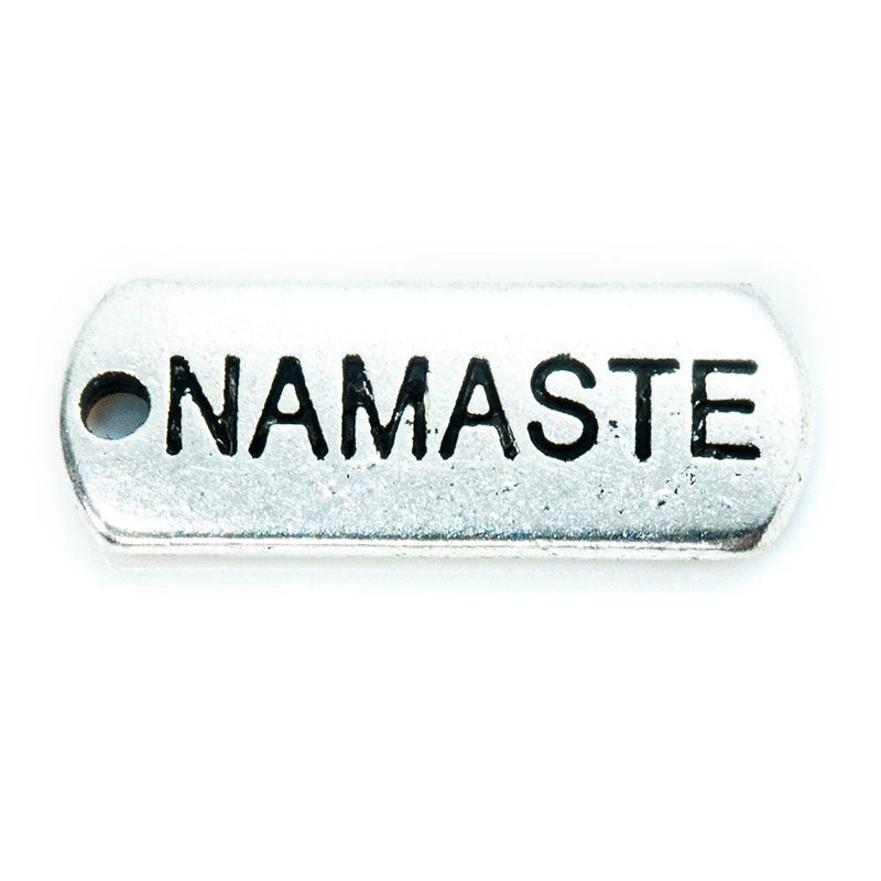 Load image into Gallery viewer, Inspirational Message Pendant 21mm x 8mm x 2mm Namaste - Affordable Jewellery Supplies
