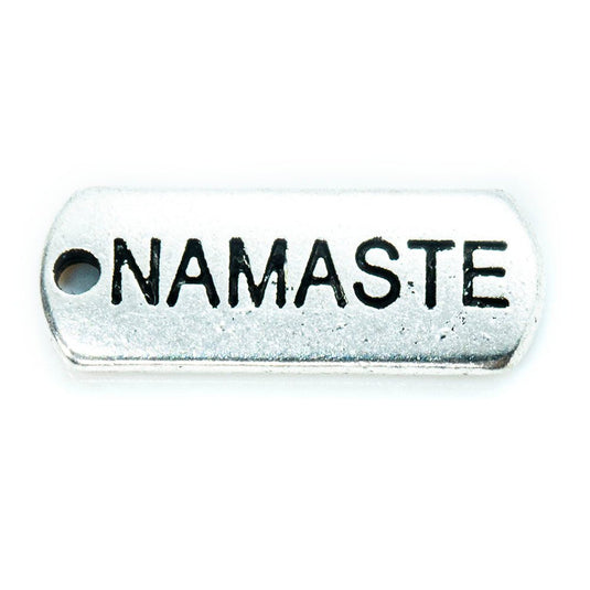Inspirational Message Pendant 21mm x 8mm x 2mm Namaste - Affordable Jewellery Supplies