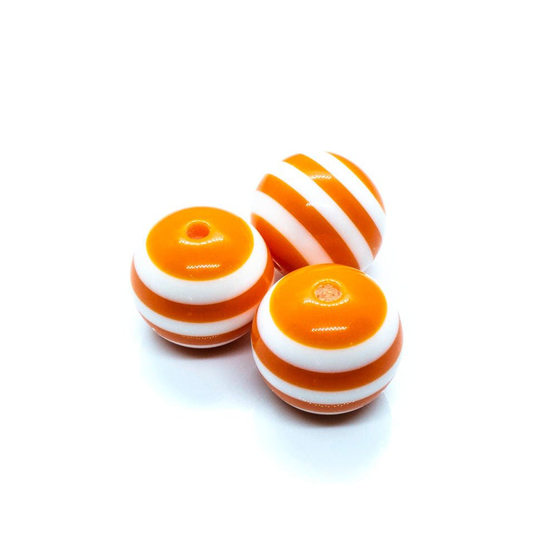 Load image into Gallery viewer, Bubblegum Striped Resin Beads 20mm Orange - Affordable Jewellery Supplies
