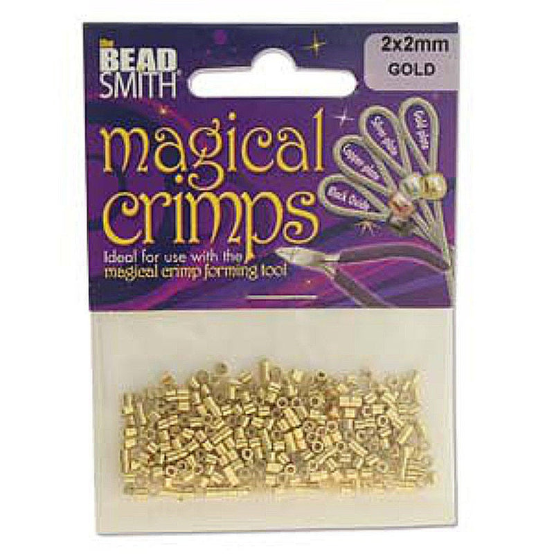 Load image into Gallery viewer, Magical Crimp Tubes 400 Pack 2mm x 2mm Gold - Affordable Jewellery Supplies
