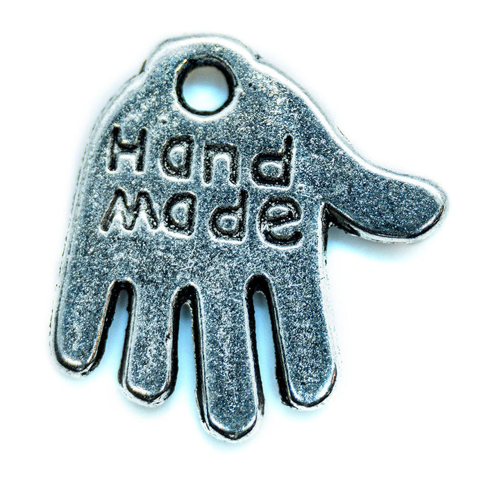 Hand Made Charm 13mm x 13mm Silver - Affordable Jewellery Supplies