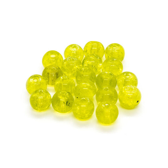 Glass Crackle Beads 6mm Olive Green - Affordable Jewellery Supplies