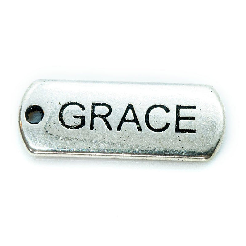Load image into Gallery viewer, Inspirational Message Pendant 21mm x 8mm x 2mm Grace - Affordable Jewellery Supplies
