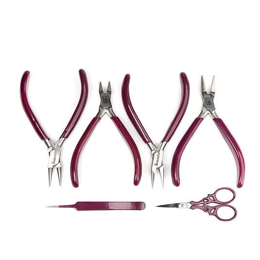 Casual Comfort 6-Piece Tool Set by The Beadsmith 18mm x 14mm 3mm Red - Affordable Jewellery Supplies