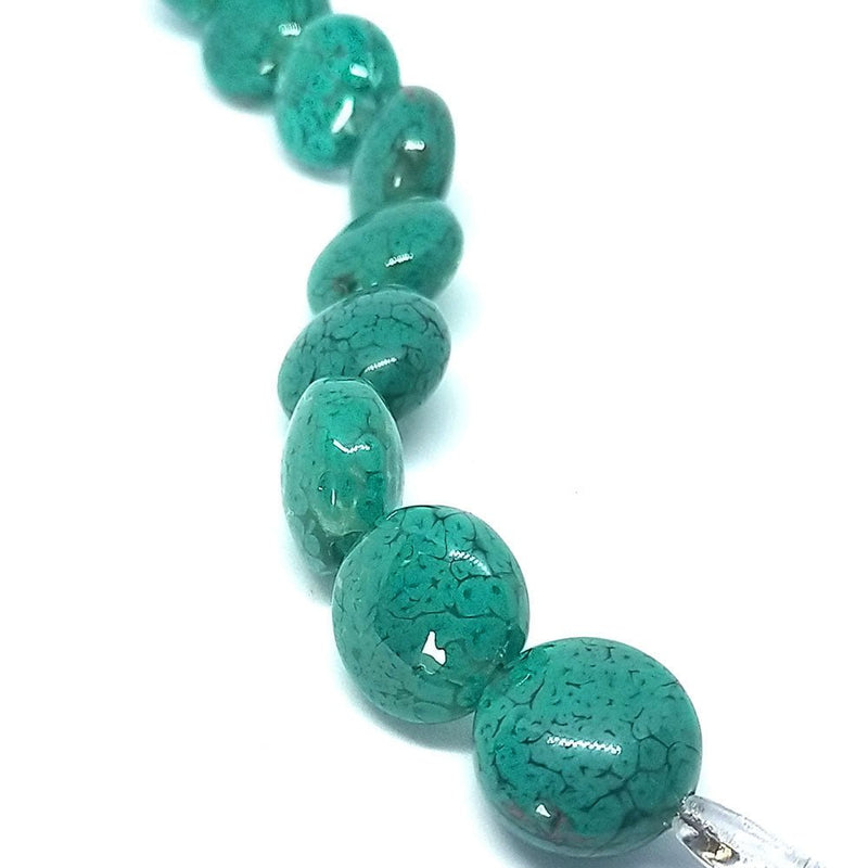 Load image into Gallery viewer, GlaesDesign Handmade Lampwork Glass Beads 18mm x 18mm x 12mm Teal - Affordable Jewellery Supplies