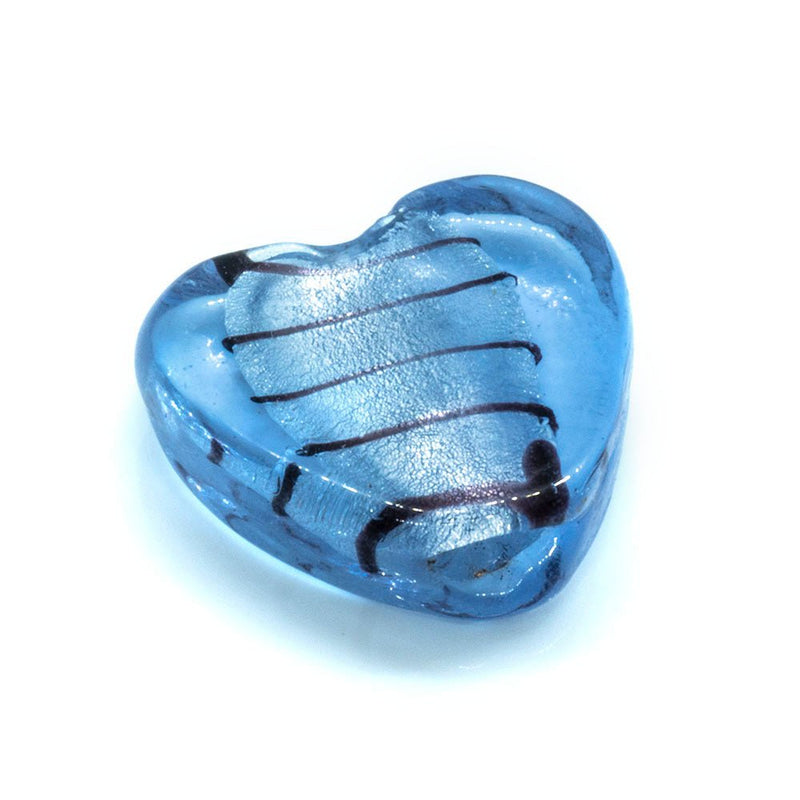 Load image into Gallery viewer, Glass Foil Lined Heart 20mm Violet - Affordable Jewellery Supplies