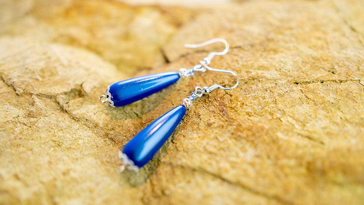 Long Iridescent Drop Earrings - Affordable Jewellery Supplies