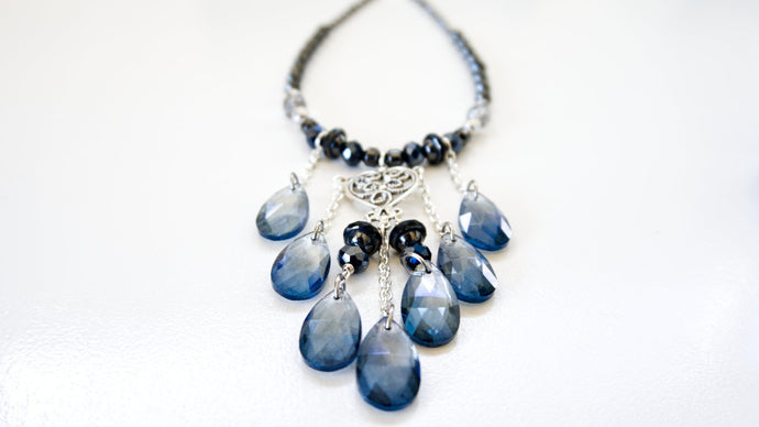 Get a Professional Finish with Bead Tips - Blue Teardrop Necklace