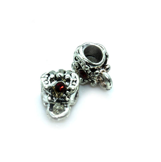 Barrel with Loop & Swarovski 7mm Siam - Affordable Jewellery Supplies