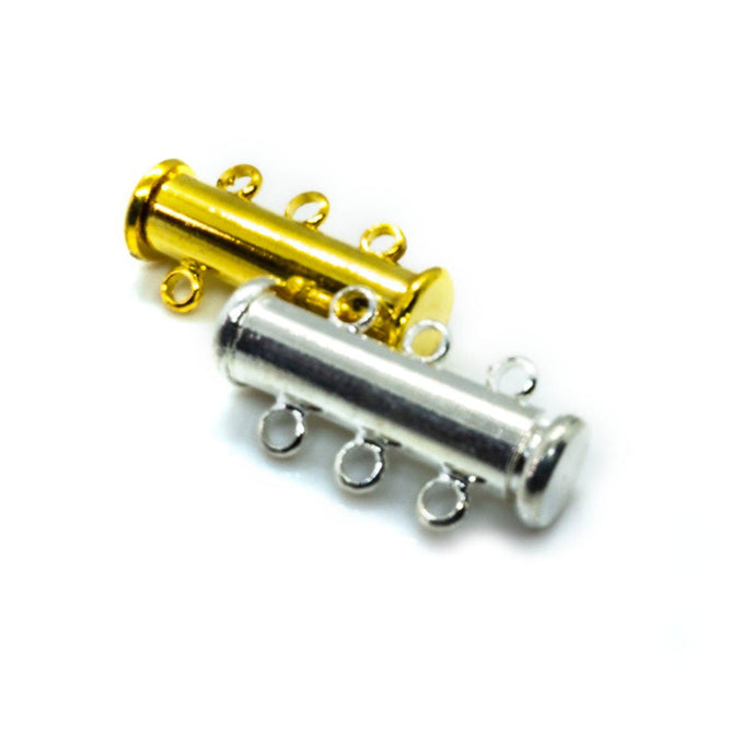 Magnetic Slide Lock Tube Clasp 20mm x 11.5mm Gold Plated - Affordable Jewellery Supplies