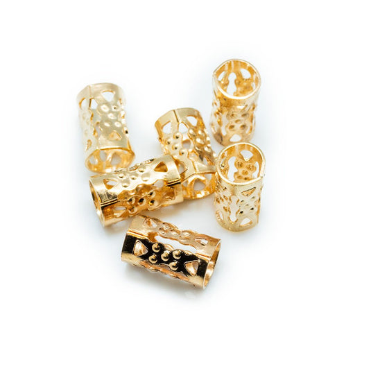Filigree Tube Beads 9mm x 5mm Rose Gold - Affordable Jewellery Supplies