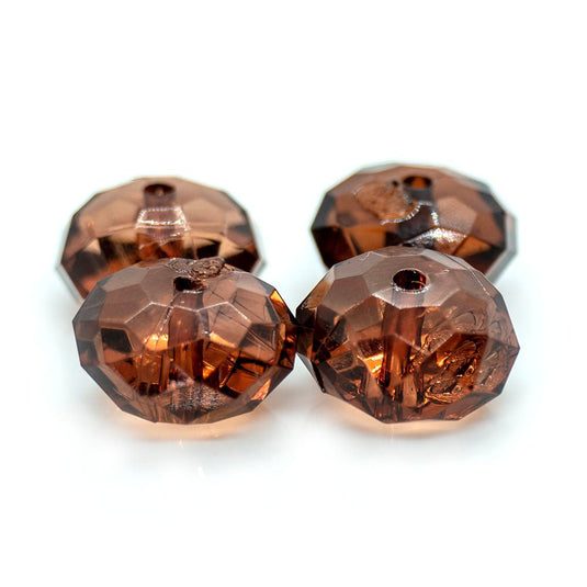 Acrylic Faceted Rondelle 12mm x 7mm Rust - Affordable Jewellery Supplies