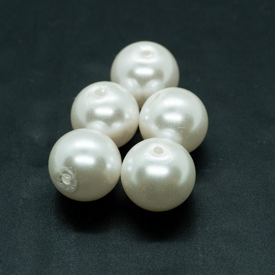 Pearlised Glass Pearl 12mm Peach - Affordable Jewellery Supplies