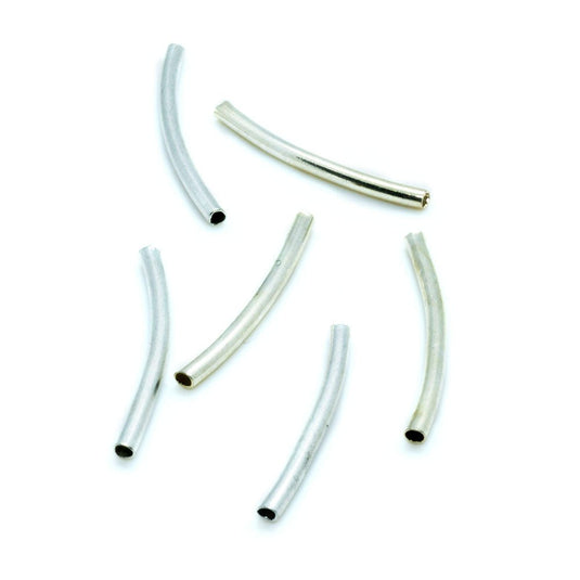 Curved Tubes 20mm x 1.5mm Silver - Affordable Jewellery Supplies