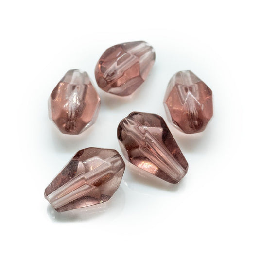 Faceted Glass Teardrop 12mm x 8mm Aubergine - Affordable Jewellery Supplies
