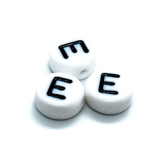 Acrylic Alphabet and Number Beads 7mm Letter E - Affordable Jewellery Supplies