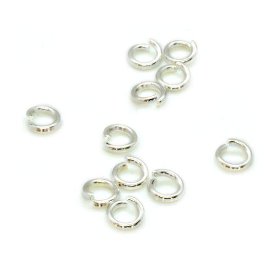 Jump Rings Round 4mm x 0.8mm Silver - Nickel Free - Affordable Jewellery Supplies