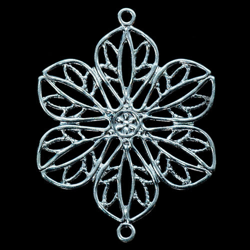 Filigree Flower Connector 26mm x 20mm Silver - Affordable Jewellery Supplies