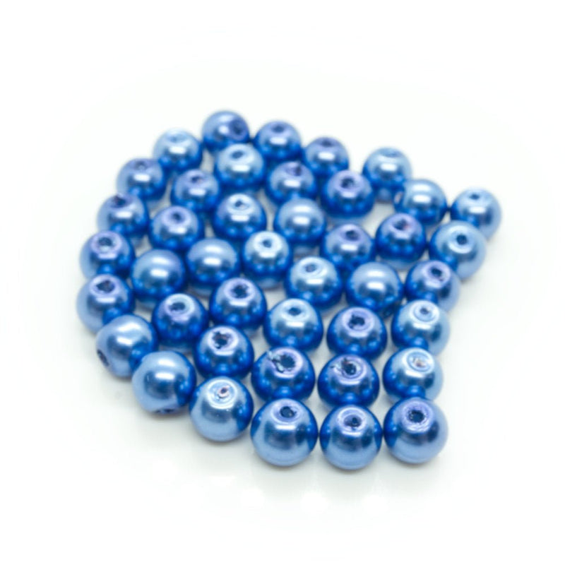 Load image into Gallery viewer, Pearlised Glass Pearl 6mm Royal Blue - Affordable Jewellery Supplies
