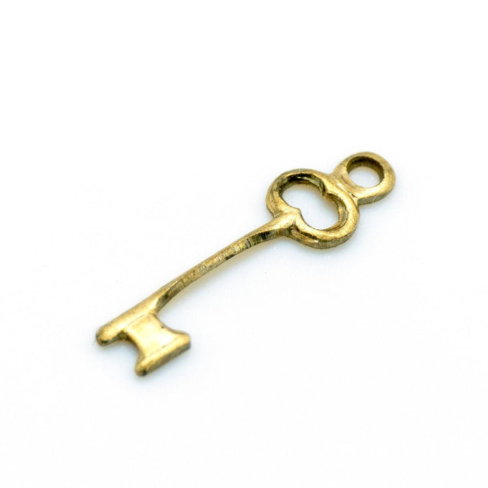 Key Charm 13.5mm x 3.8mm Gold - Affordable Jewellery Supplies