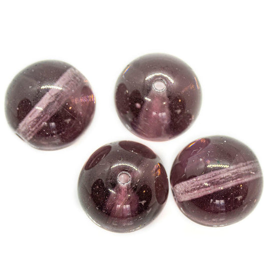 Czech Glass Druk Round 10mm Amethyst - Affordable Jewellery Supplies