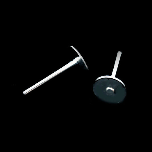 Earring Stud Posts 12mm x 6mm Silver - Affordable Jewellery Supplies