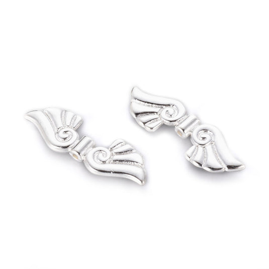 Angel Wings 45mm x 14mm x 4.5mm Silver - Affordable Jewellery Supplies