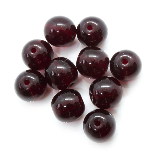 Czech Glass Druk Round 8mm Garnet - Affordable Jewellery Supplies
