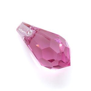 Glass Faceted Briolette 10mm x 5mm Rose - Affordable Jewellery Supplies