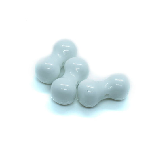 Acrylic Dumbbell 17.5mm White - Affordable Jewellery Supplies