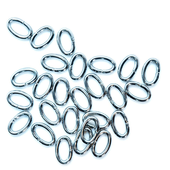 304 Stainless Steel Oval Jump Rings 8mm x 5mm x 1.2mm Stainless Steel - Affordable Jewellery Supplies