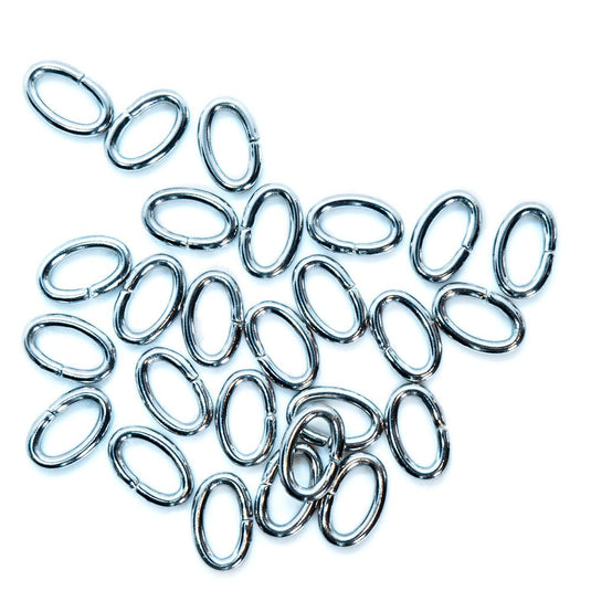 304 Stainless Steel Oval Jump Rings 8mm x 5mm x 1.2mm Stainless Steel - Affordable Jewellery Supplies