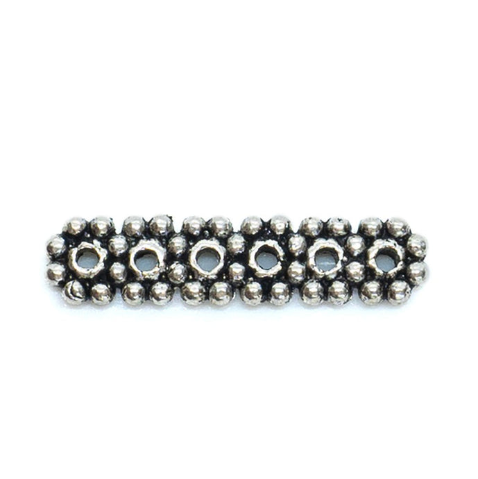 Tibetan Style Six - Hole Spacer Bar 20mm x 4mm Antique Silver - Affordable Jewellery Supplies