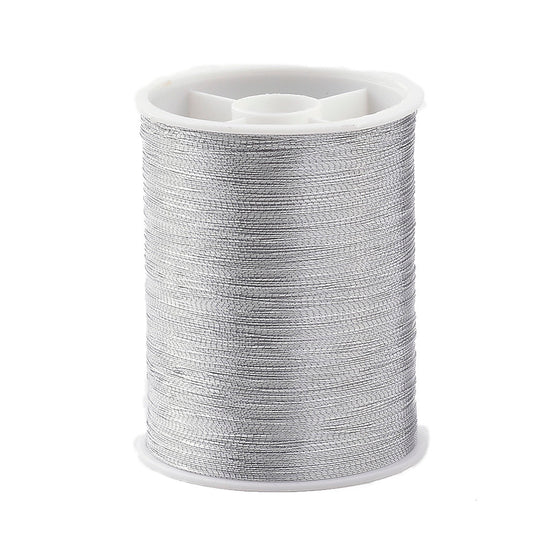 Metallic Embroidery Thread 0.1mm x 55m Silver - Affordable Jewellery Supplies