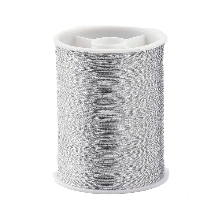 Metallic Embroidery Thread 0.1mm x 55m Silver - Affordable Jewellery Supplies