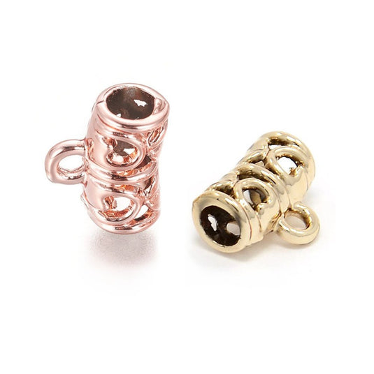 Curved Barrel Bead 12mm x 6mm Rose Gold - Affordable Jewellery Supplies