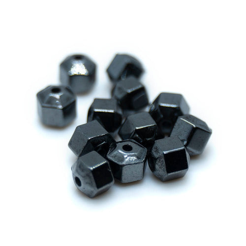 Manmade Hemalyke Hexagonal Rondelle 3mm - 4mm Black - Affordable Jewellery Supplies