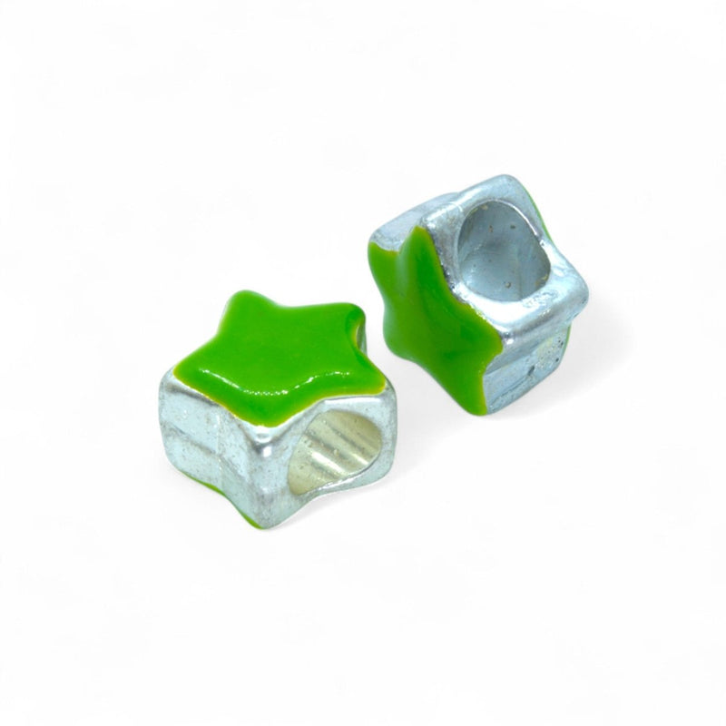 Load image into Gallery viewer, European Star Bead 10.5mm x 7.5mm Light Green - Affordable Jewellery Supplies
