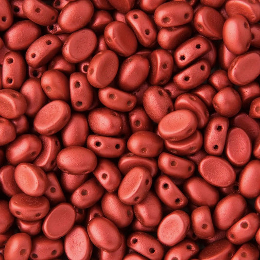 Samos Par Puca 7 mm x 5 mm Red Metallic Matte - Affordable Jewellery Supplies